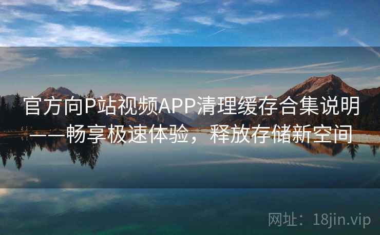 官方向P站视频APP清理缓存合集说明——畅享极速体验，释放存储新空间